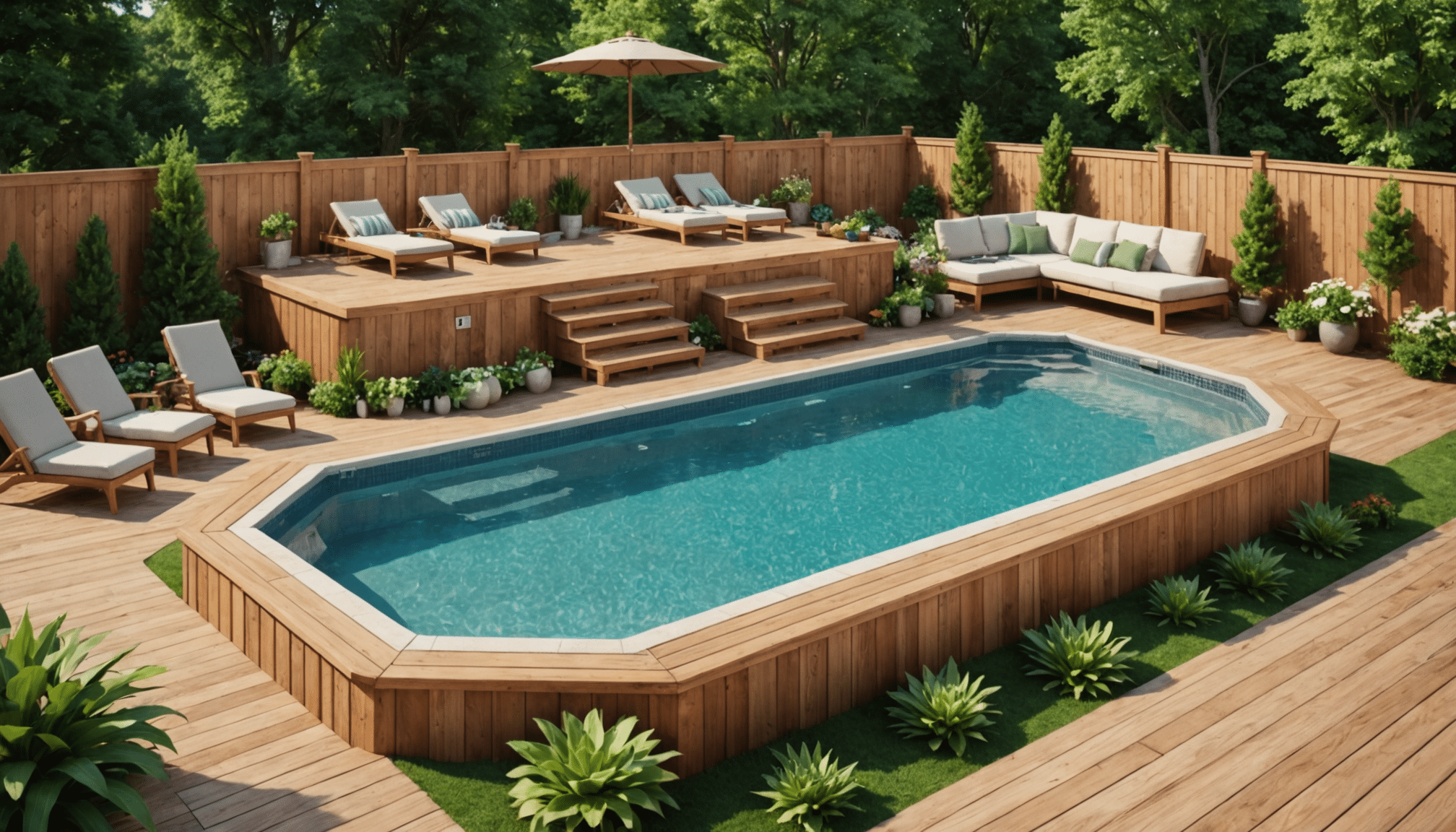découvrez comment créer une ambiance bois naturel autour de votre piscine hors-sol grâce à des idées de décoration extérieure alliant charme et authenticité.