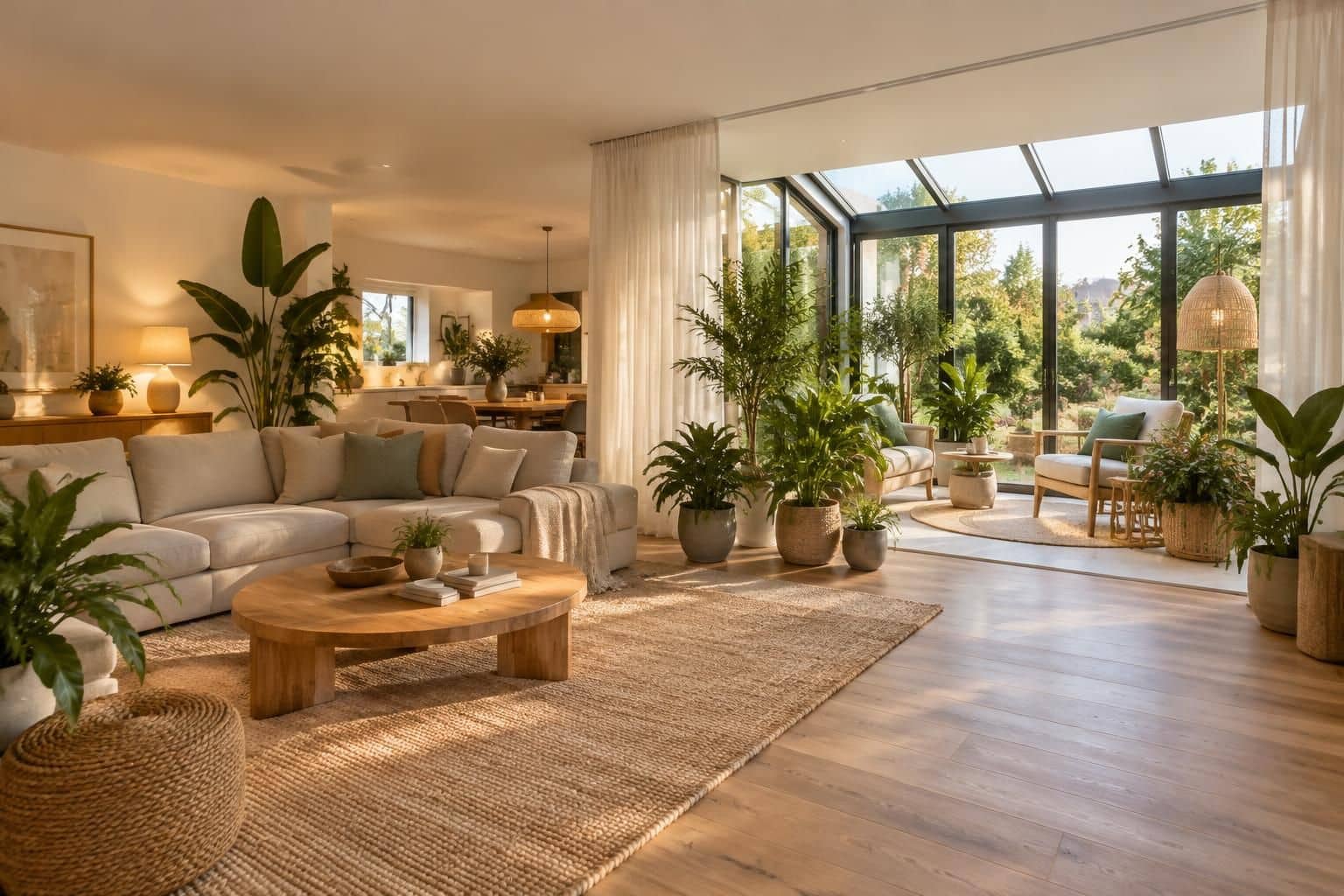 découvrez des solutions simples et élégantes pour séparer une véranda du salon sans cloison fixe : verrière, rideaux, claustra ou mobilier.