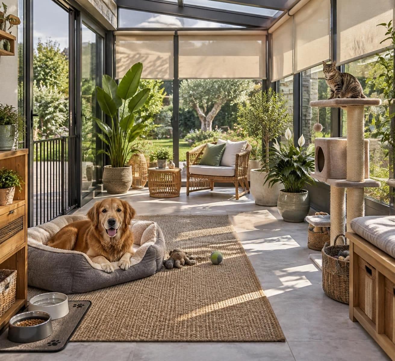 aménagez une véranda accueillante et sécurisée pour vos animaux : choix des matériaux, coin repos, protections et astuces pratiques.